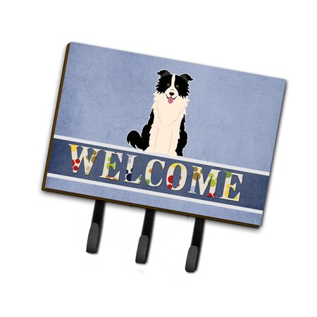 Carolines Treasures Border Collie Black & White Welcome Leash or Key Holder BB5699TH68